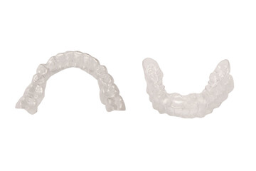 Transparent mouth guard isolated on a white.