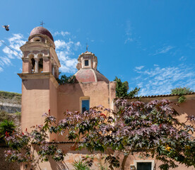 Abandoned Baroque church of St. George of the Greeks (Agios Giorgios ton Ellinon), Corfu (Kerkyra),...