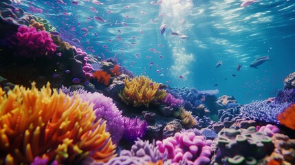 A scuba diving trip, exploring a colorful underwater coral reef teeming with marine life.