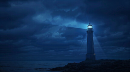 a lighthouse standing tall amidst the darkness. Generative AI