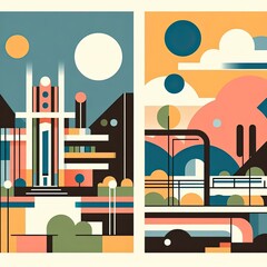 Colorful Cityscape: An Artistic Representation of Urban Life and Architecture with Generative AI.