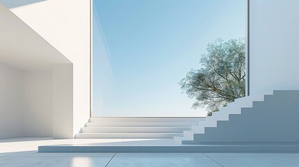 Fototapeta premium Minimalist Architecture Natural Light: Photographs showcasing minimalist architecture that incorporates natural light