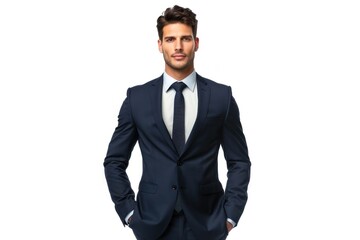 Businessman's journey to success, confidence and fulfillment in studio photos with white and clean monochromatic background