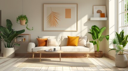 Minimalist Interior Scandinavian Influence: An illustration highlighting a minimalist interior