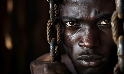 A man with a chain around his neck and a sad expression on his face