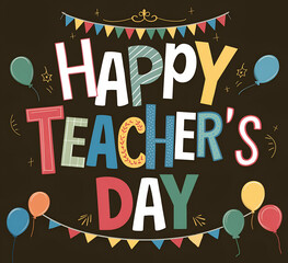 happy teacher's day - obrazy, fototapety, plakaty