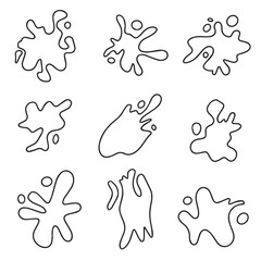 Set of splashes. Ink blots, black paint, design elements set. Vector paint splashes. Vector. Vector illustration