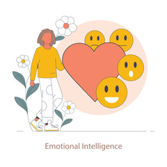 Personal Development Coach concept. Flat vector illustration.