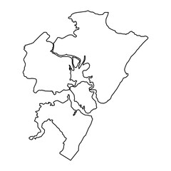 Mombasa County map, administrative division of Kenya. Vector illustration.
