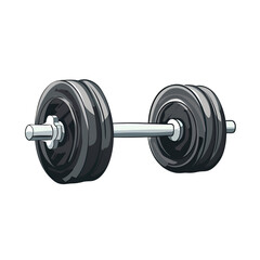Barbell Front View Isolated On Transparent Background