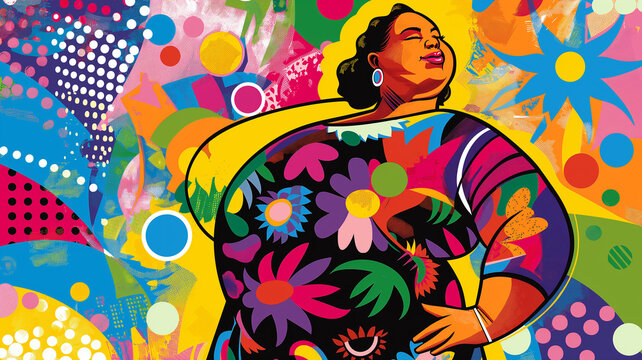 graffit fat women abstract background