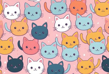 a wallpaper with a blue and pink cat on it
