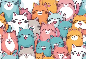 a wallpaper with a blue and pink cat on it
