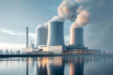 Obraz premium Design the construction of a new nuclear power plant