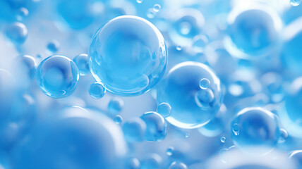 blue water bubbles abstact background