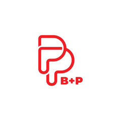 letter bp circles infinity line simple logo vector