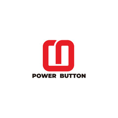 squares red power button simple logo vector