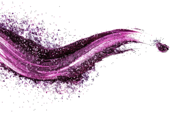 Glitter eyeliner smudge isolated on background, eyeliner brush swatch, Beauty eye makeup smeared.