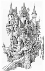 Enchanted Fairy Tale Cottages: Intricate Sketches. Generative ai