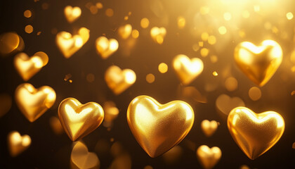 golden hearts background.