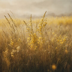 A soft and dreamy yellow background with delicate watercolor strokes, Generative AI