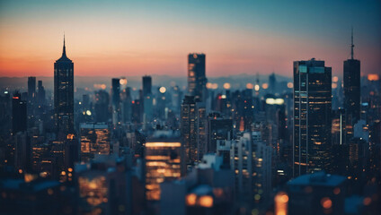 Relaxed Lo-Fi Atmosphere with City Skyline and Blue Tones.