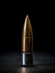 Precision and Power: Close-up of Rifle Bullets. Generative ai