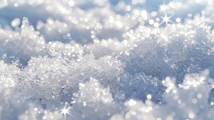 Christmas background with shinny  snow flakes with sunlight 