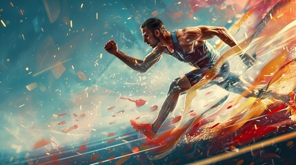 fast running sport ilustration abstrack