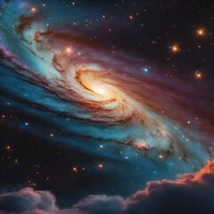 AI generated illustration of a spiral galaxy resembling a handmade creation in space