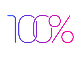 100% logo. 100 percent concept. slim 100 percent logo. 100% concept for the world of economy, finance, business
