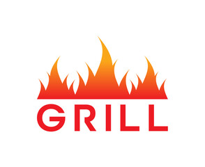 ed flame and the word grill. grill concept