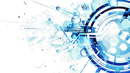 Obraz premium Abstract blue digital technology background with hexagons,Abstract hexagon background. Technological polygonal design. digital futuristic.