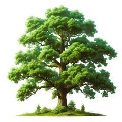 Beautiful 3D tree isolated on white background. Used to create images in architectural design or garden decoration.	