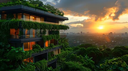 Obraz premium A Tale of Two Worlds: Urban Development and Nature in Harmony