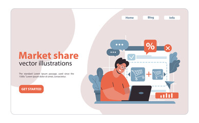 Market penetration concept. Flat vector illustration.