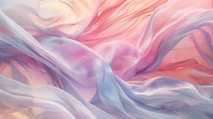 Obraz premium Artistic rendering of organic shapes and flowing lines in soft pastel colors, evoking a sense of calm and relaxation.