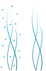 Bluish design of the decoration with waves and drops. 