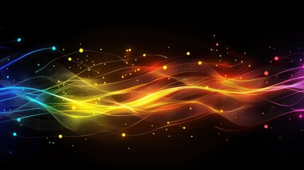 Obraz premium Abstract digital technology background, Abstract yellow waves - data flow concept.Digital technology background,. digital futuristic.