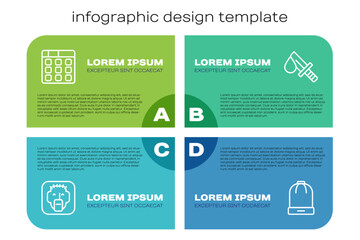 Set line Rapper, Drum machine music, Winter hat and Bloody knife. Business infographic template. Vector
