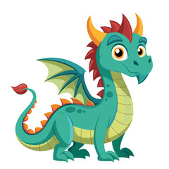 Cartoon Cute Dragon Fantasy Creature Illustration