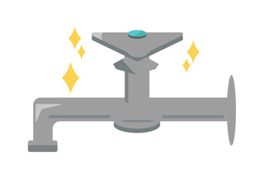 修理された水道。ベクターイラスト