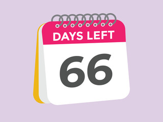 66 days to go countdown template. 66 day Countdown left days banner design. 66  Days left countdown timer
