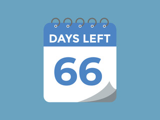 66 days to go countdown template. 66 day Countdown left days banner design. 66  Days left countdown timer
