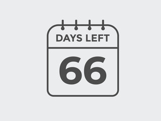 66 days to go countdown template. 66 day Countdown left days banner design. 66  Days left countdown timer
