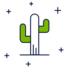 Filled outline Cactus icon isolated on white background. Vector