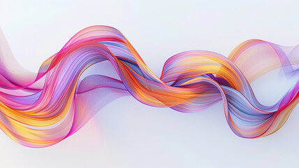 Fluid ribbons of color flowing gracefully across a pristine white backdrop, creating a mesmerizing abstract compositionh