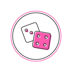Filled outline Game dice icon isolated on white background. Casino gambling. Vector