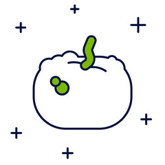 Filled outline Pumpkin icon isolated on white background. Happy Halloween party. Vector