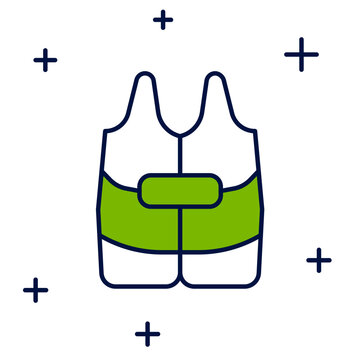 recommend clip art: Filled outline Life jacket icon isolated on white background. Life vest icon. Extreme sport. Sport equipment. Vector